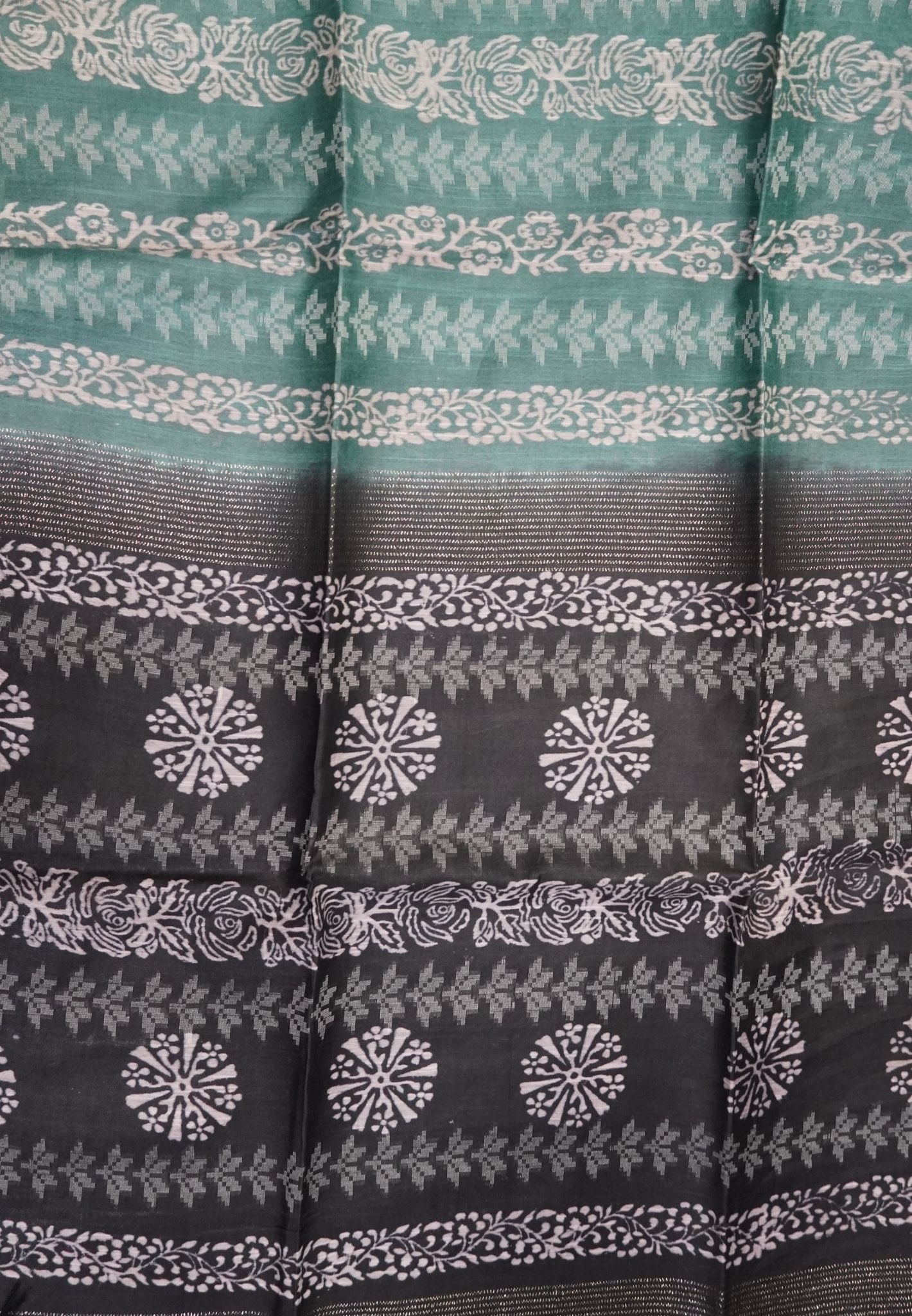 Bhagalpur Cotton Saree-Sea Green