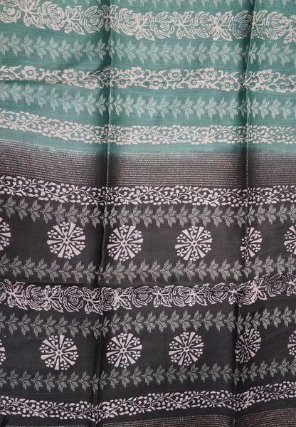 Bhagalpur Cotton Saree-Sea Green