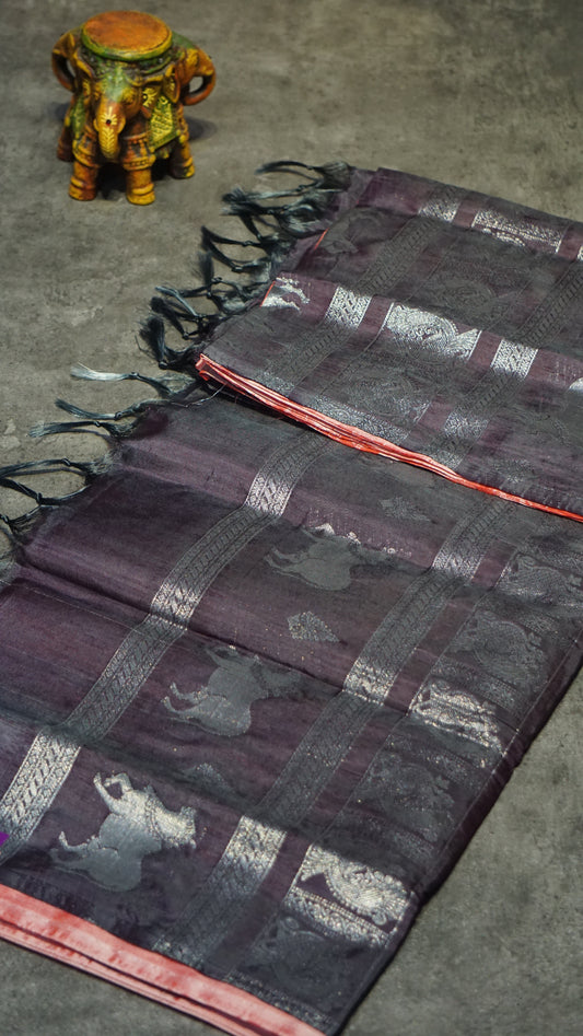 Vazhai Naaru Pattu Saree Vairaoosi Peach to Wine
