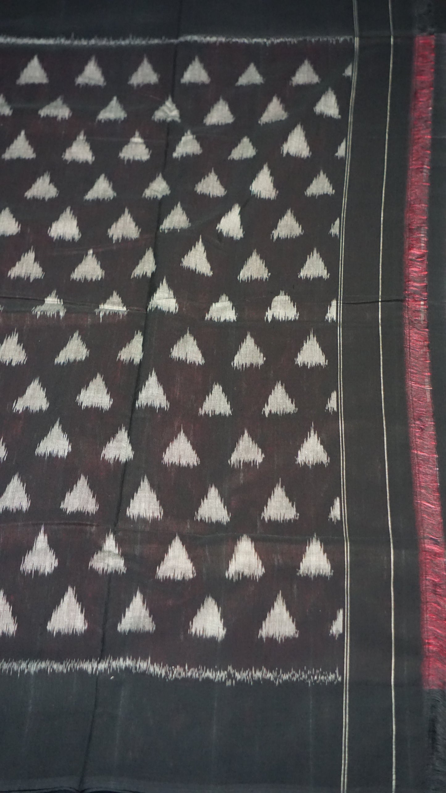 Pochampally Cotton double Ikkat Saree Pink - White