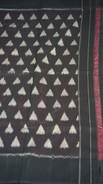 Pochampally Cotton double Ikkat Saree Pink - White
