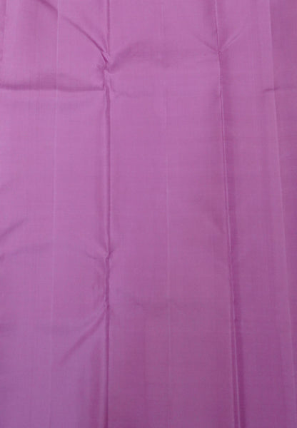 Pure Kanchipuram Silk Saree-Rani Pink with Floral Butta and Zari Vertical Stripes