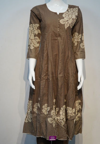 3pcs Floral Embroidery Kurti Set