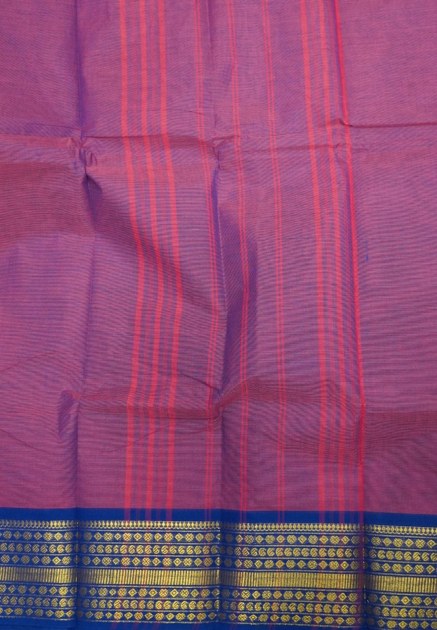 Kanchi Cotton Saree-Pinkish Purple With Varisapet Border
