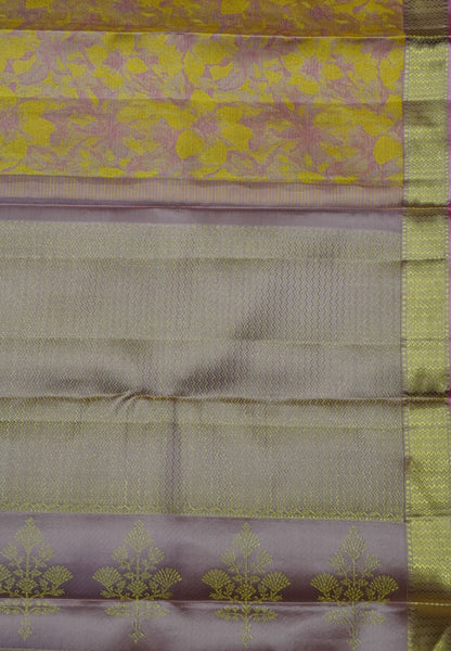 Pure Silk Saree - Floral Peach Pink