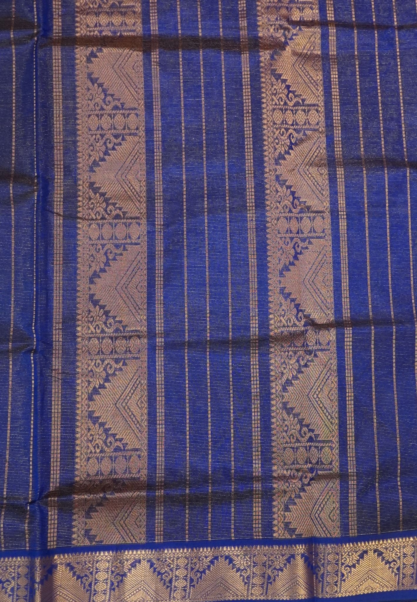 Pure Silk Cotton Saree-Bottle Green with Contrast Border in Vairaoosi