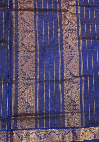 Pure Silk Cotton Saree-Bottle Green with Contrast Border in Vairaoosi