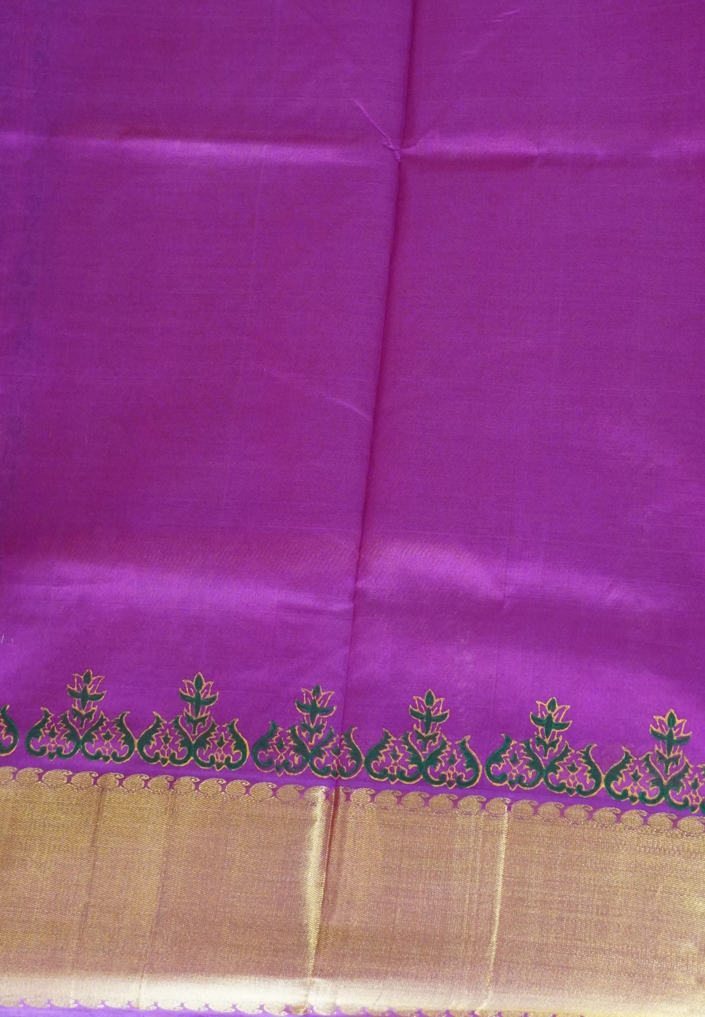 Silk Cotton Saree-Magenta Pink Floral Pattern