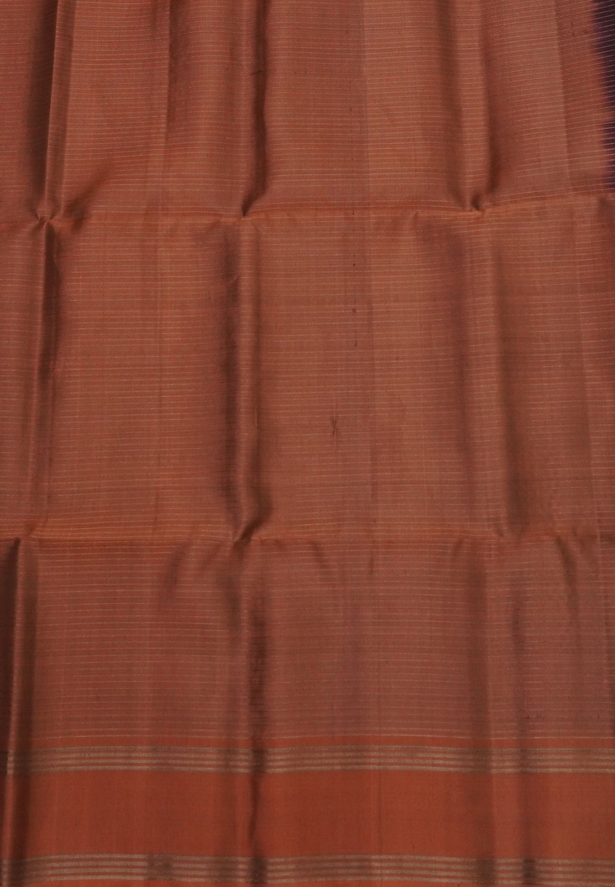 Pure Kanchipuram Silk Saree-Brown in Zari Checks with Contrast Rettapet Border