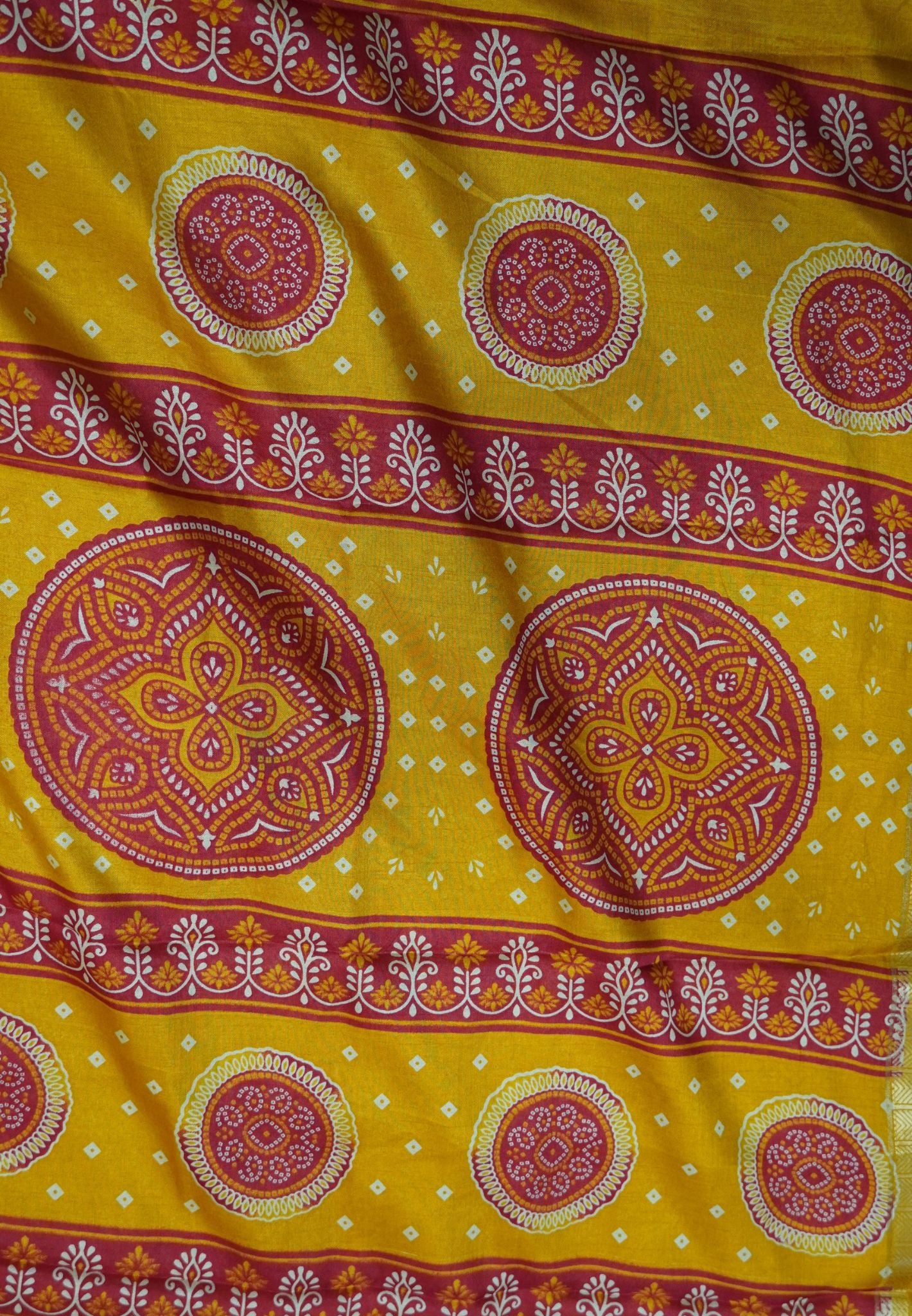 Dola Saree-Mustard in Kolam patteran with Small Border
