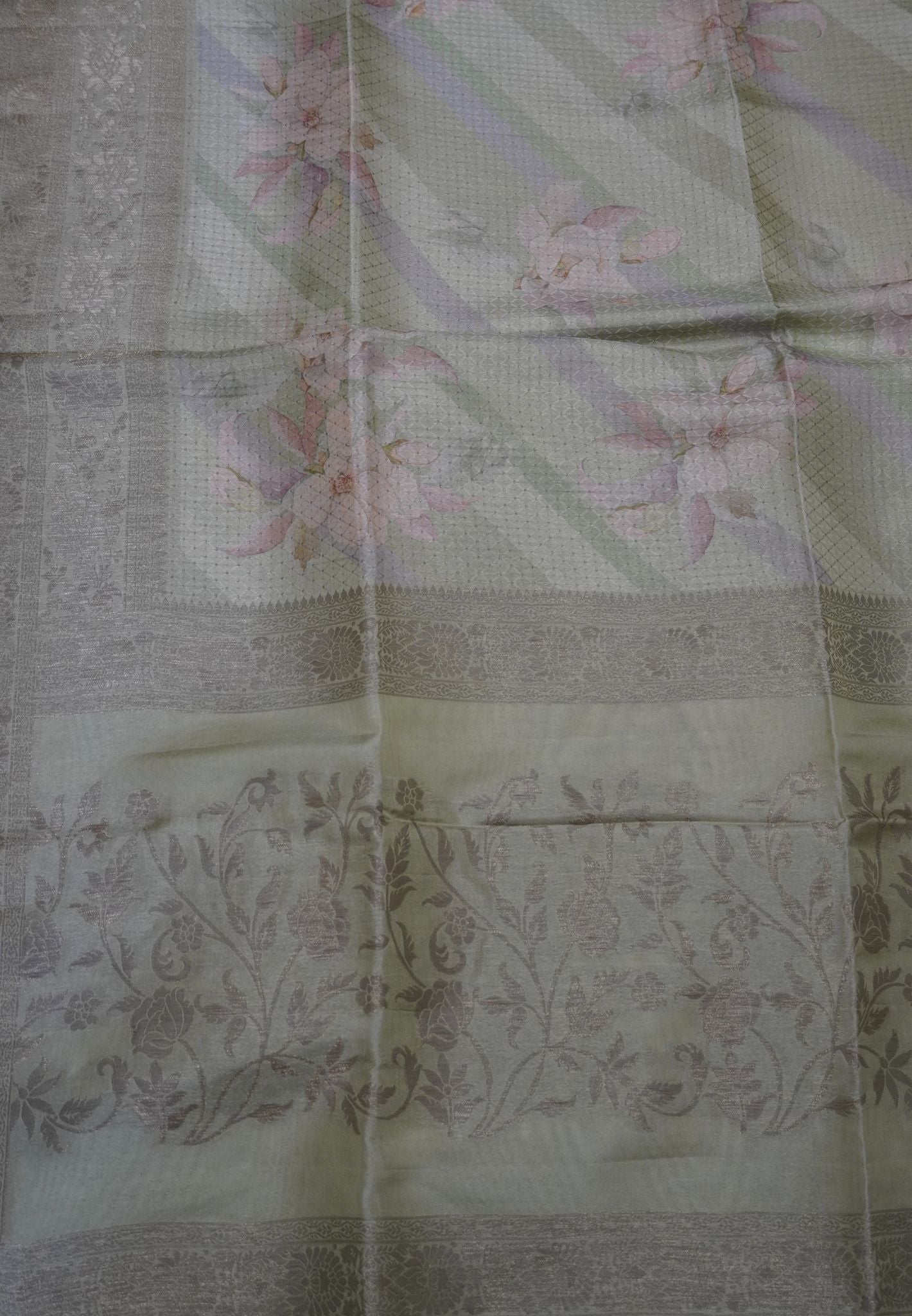 Soft Tussar Saree - Baby Green