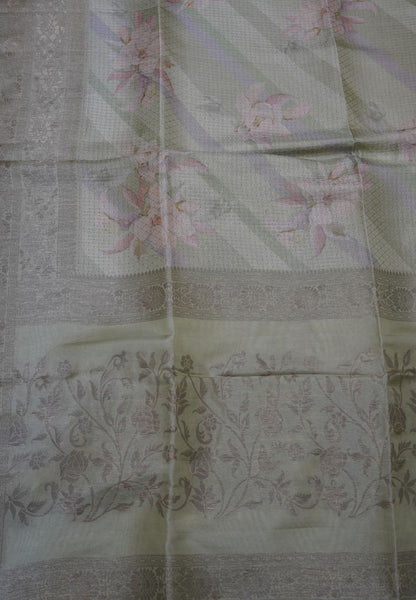 Soft Tussar Saree - Baby Green