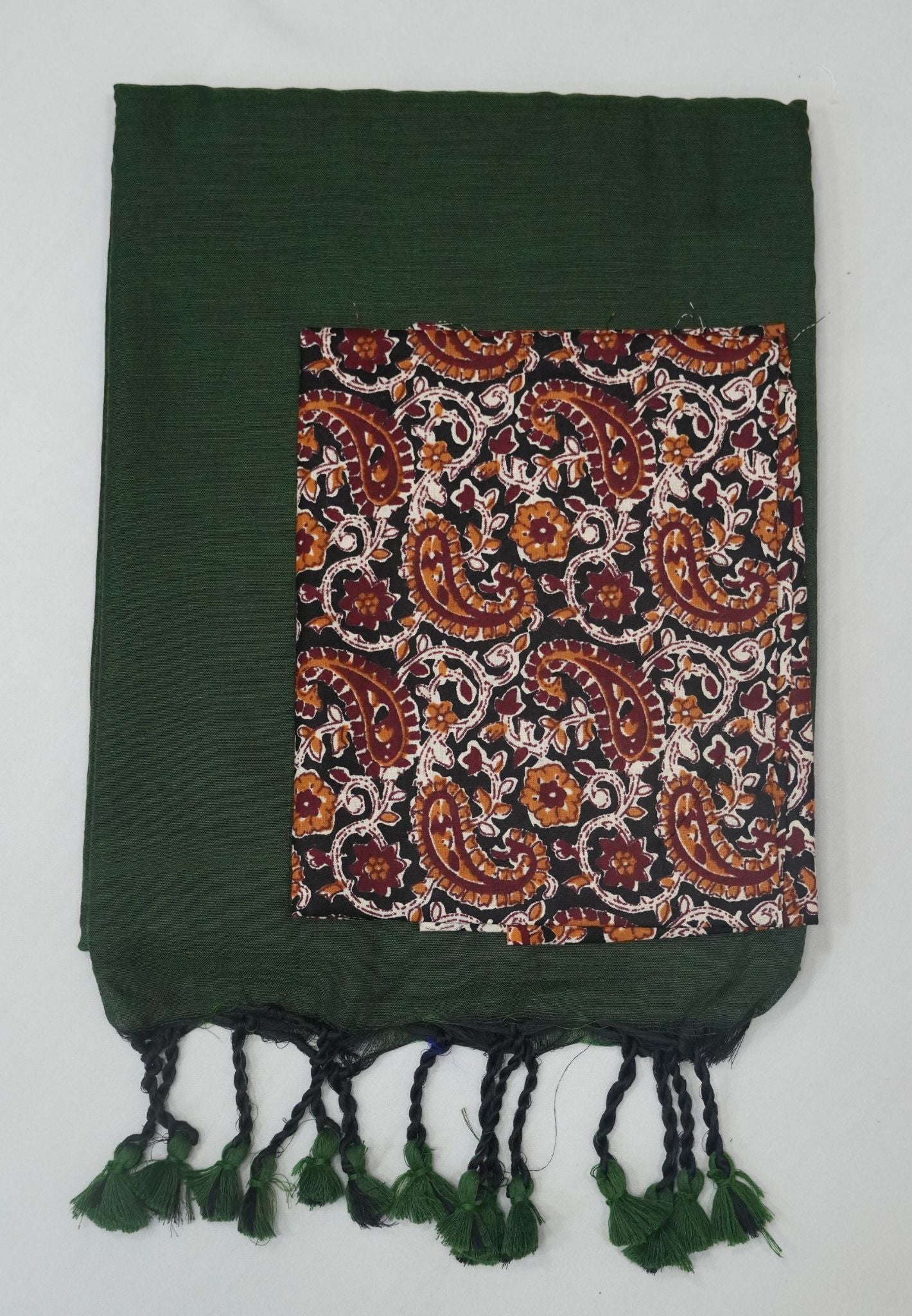 Khadi Cotton Saree - Sage Green