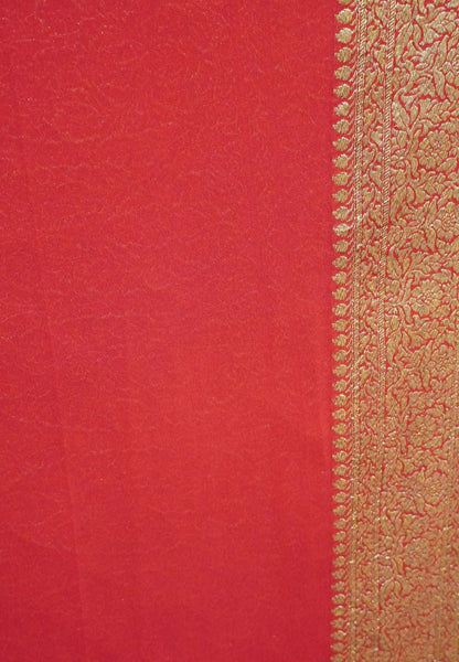 Banarasi Georgette Saree-Bottle Green with Contrast Border