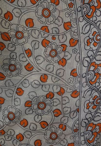Kalamkari Cotton Saree - Blue
