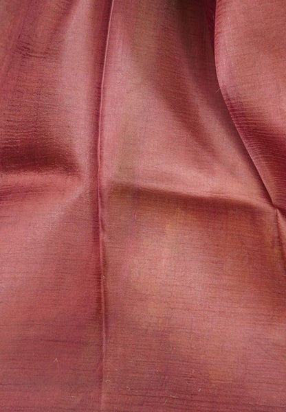 Pure Tussar Saree-Dark Mustard with Contrast Border