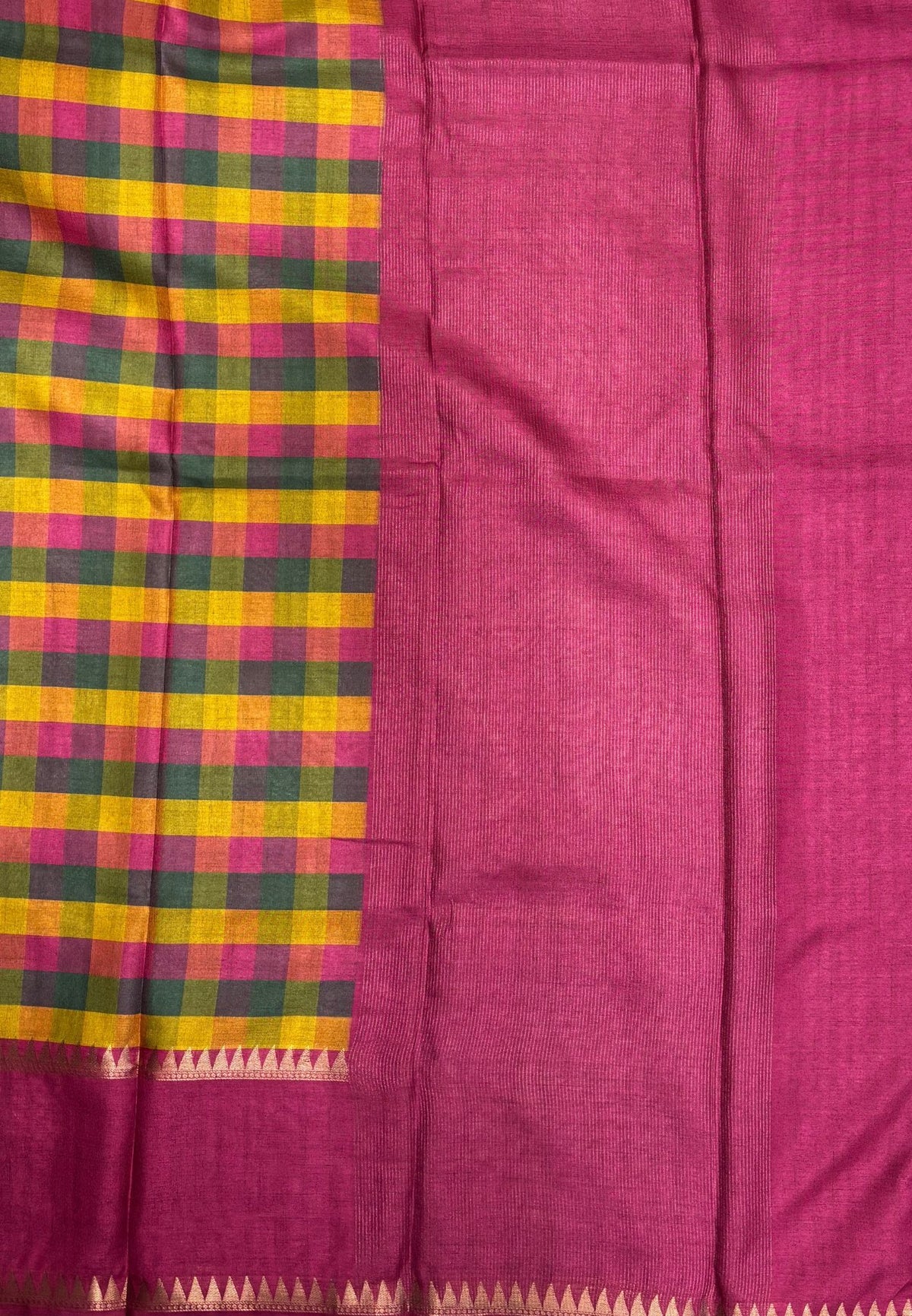 Soft Tussar Saree-Pink In Palum Pazhamum Border