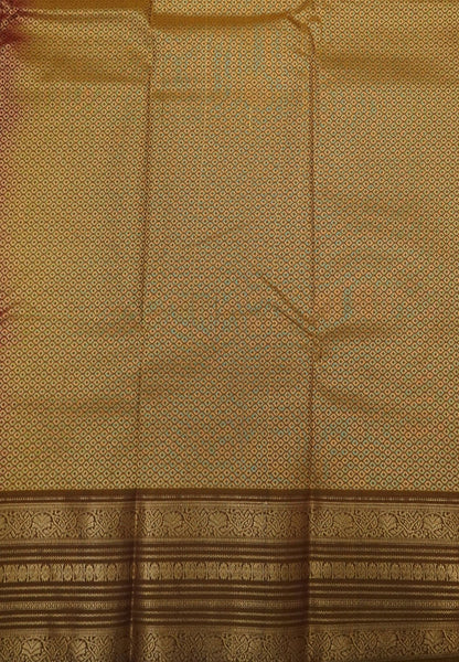 Budget Kanchipuram Saree-Maroon with Contrast Varisapet Border