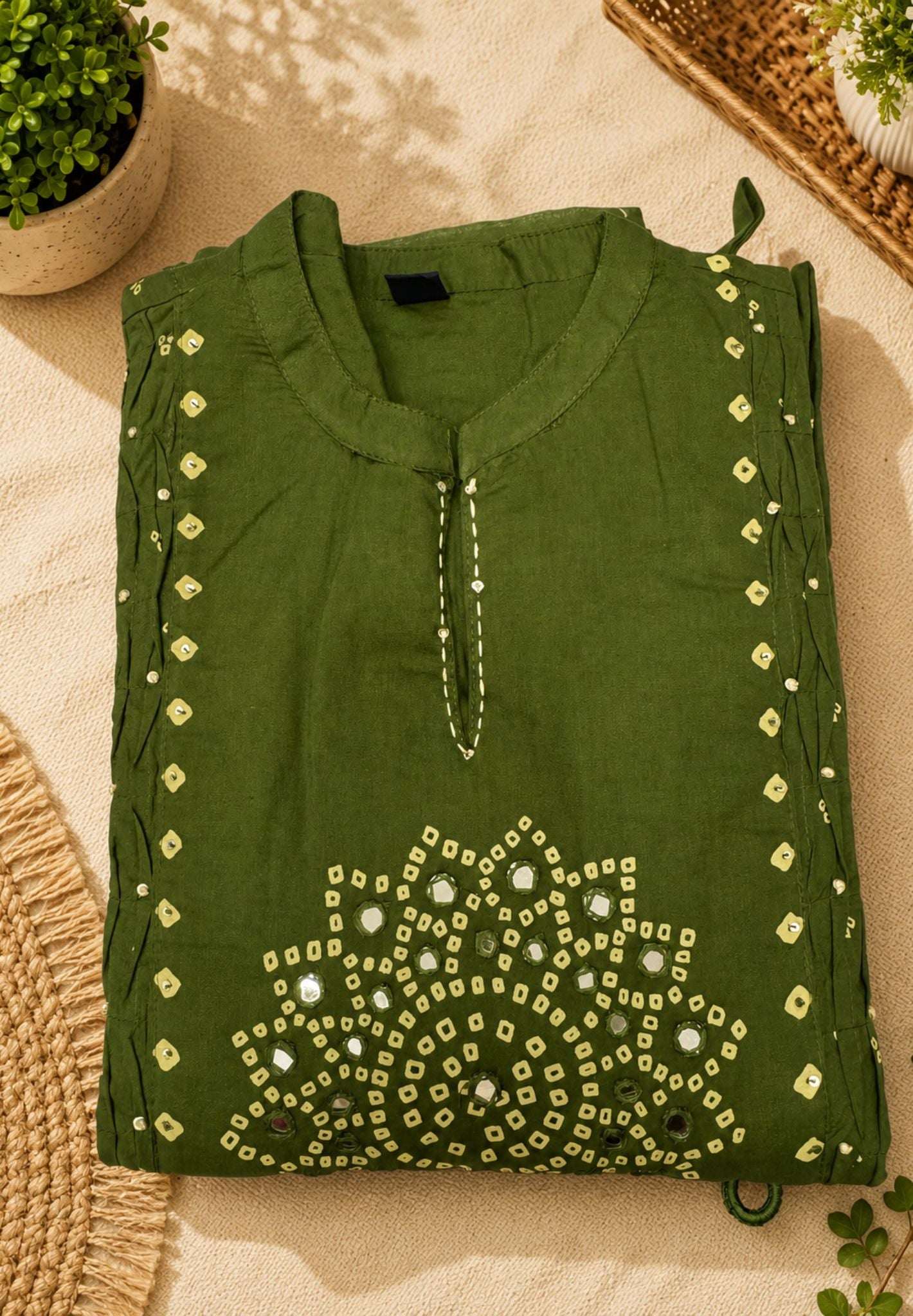 3 Pcs Salwar Suit with Sequence and Mirror Work