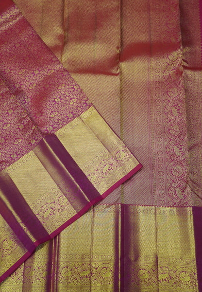 Pure Bridal Kanchipuram Silk Saree-Pink