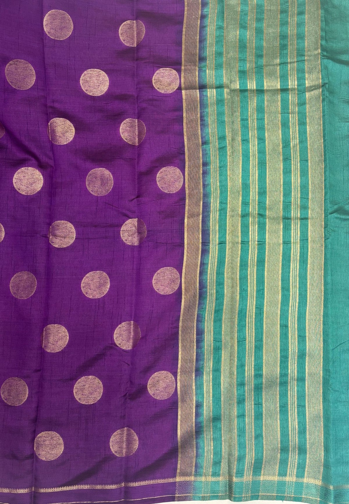 Soft Tussar saree-Purple With Round Motif
