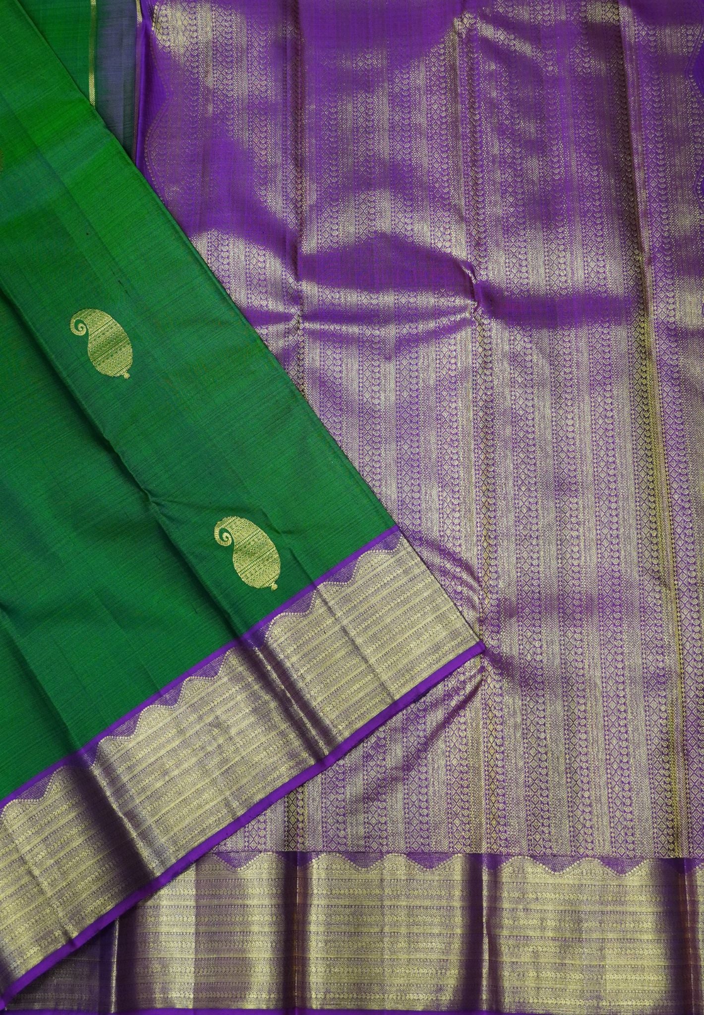 Pure Silk Saree - Grass Green