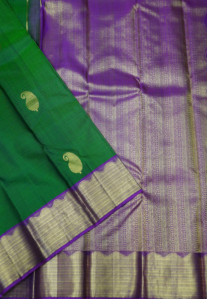 Pure Silk Saree - Grass Green