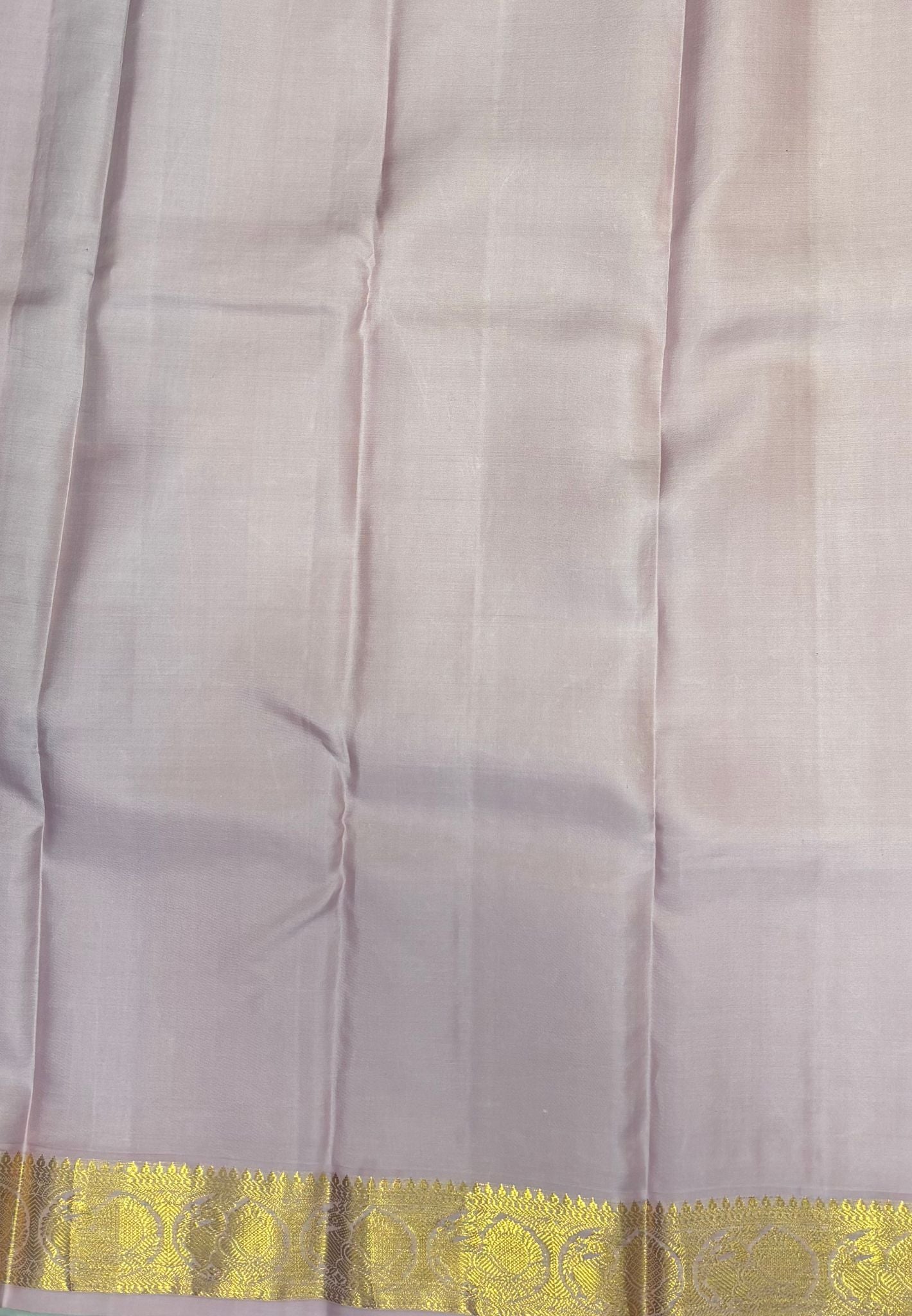 Pure Kanchipuram Silk Saree - Dark Purple with Contrast Korvai Border