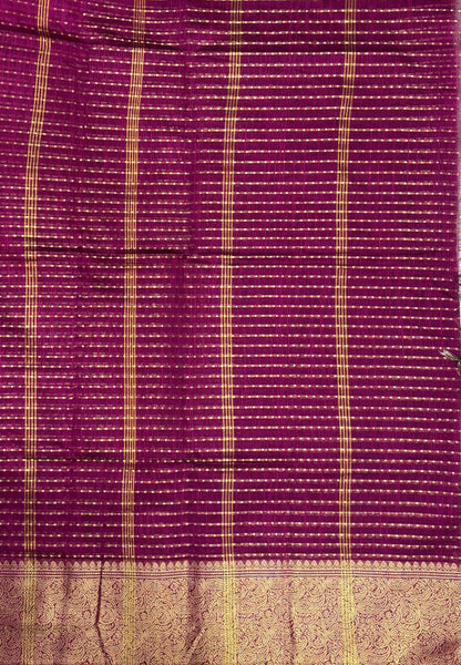 Handloom Cotton Saree-Wine in 1000 Butta Pattern