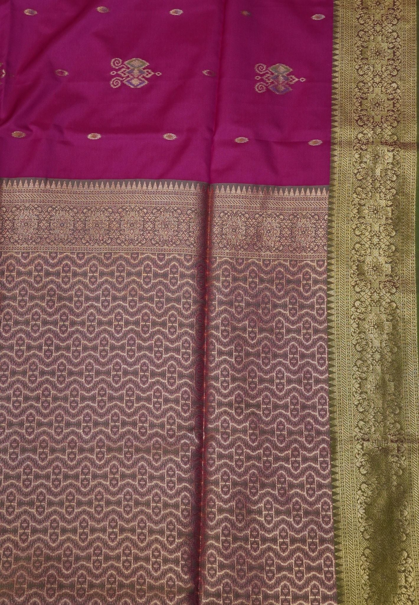 Semi Silk Saree-Rani Pink