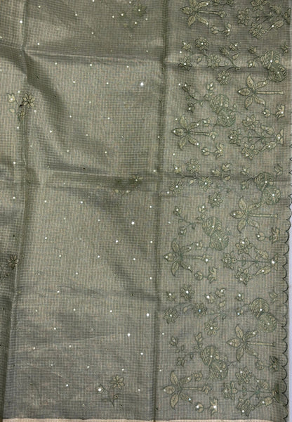 Kota Saree-Green In Floral Applique Border
