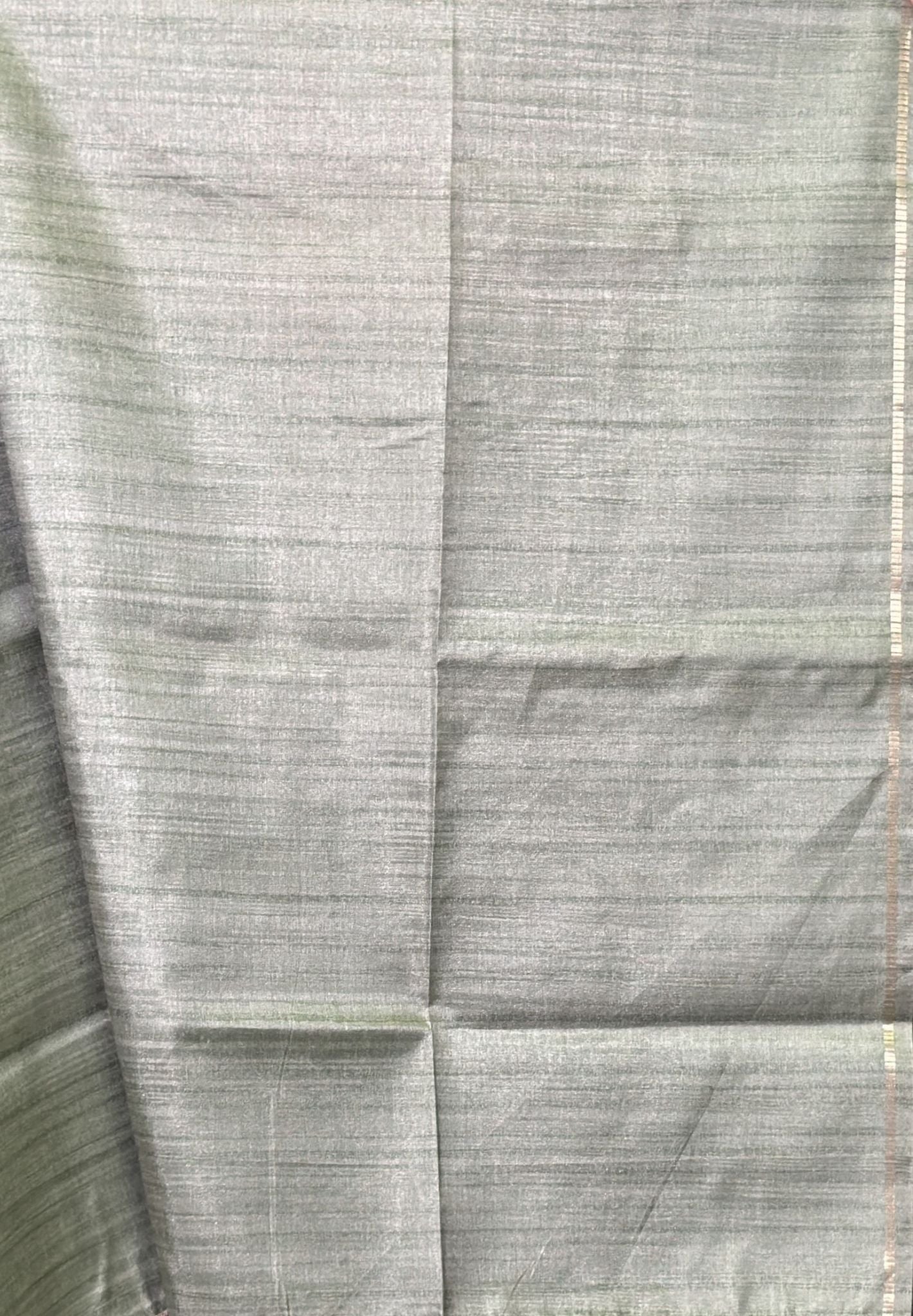 Matka Tussar Silk Saree-Light Sage Green