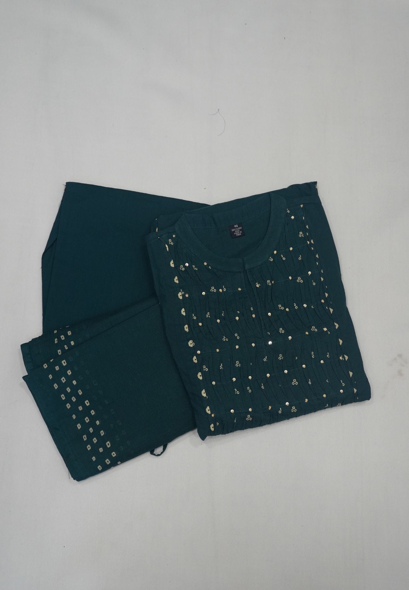 3Pcs Salwar Suit-Small Bandhini Print with Sequence Work