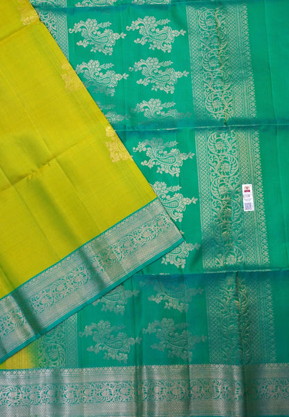 Pure Kanchipuram Silk Saree - Parrot Green