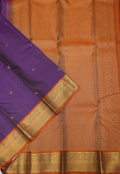 Pure Kanchipuram Silk Saree-Wine with Contrast Border