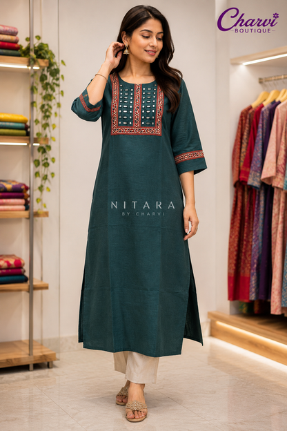 Kurti-Mirror Work