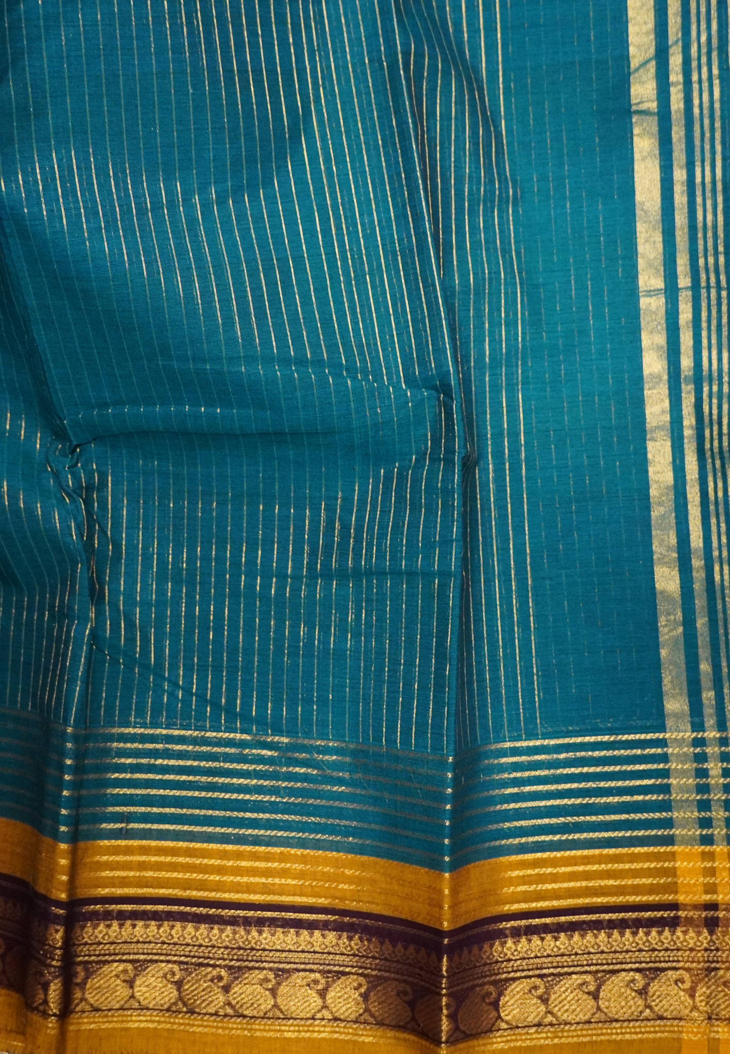 Chettinadu Cotton Saree-Peacock Green