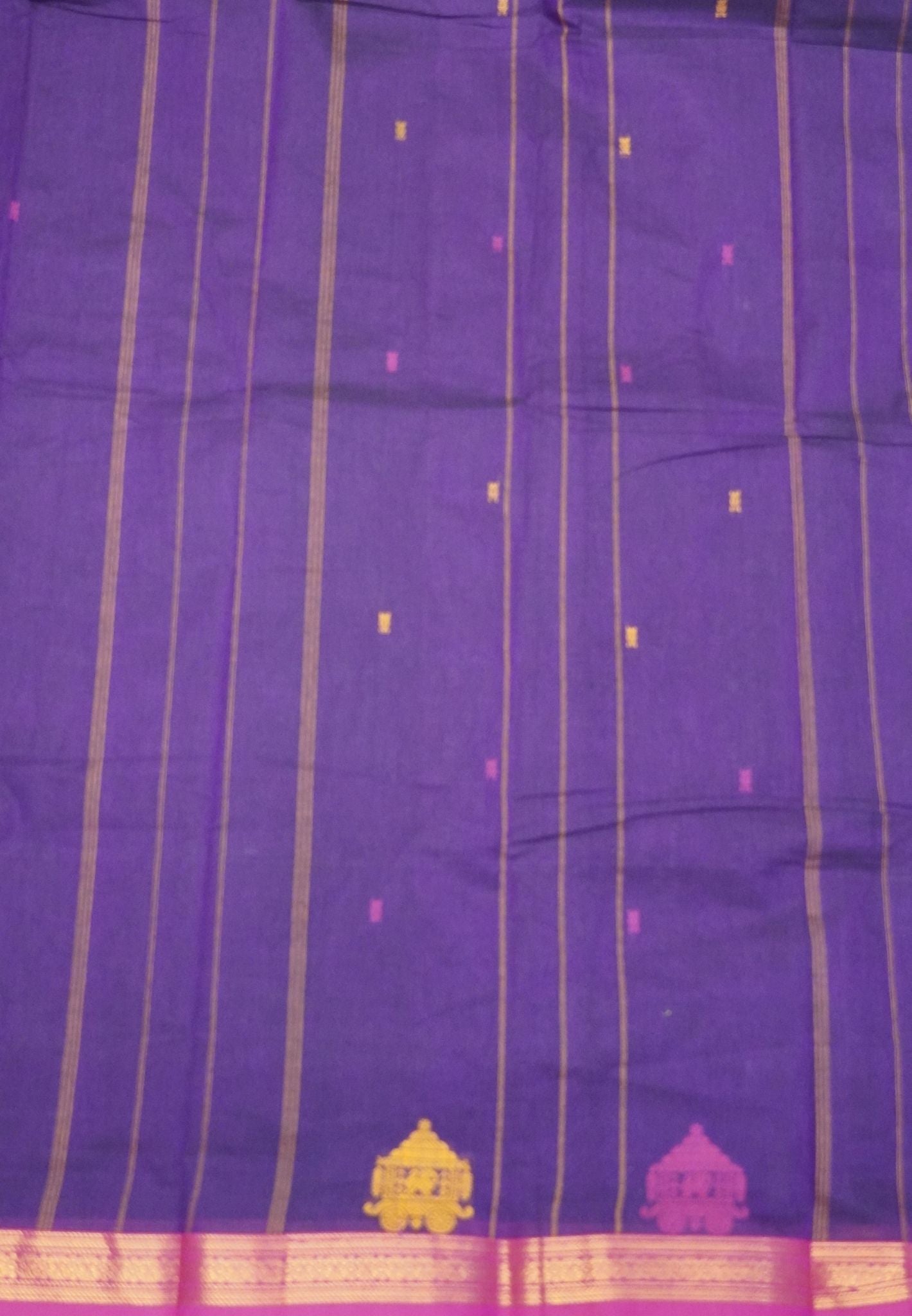 Chettinad Cotton Saree–Wine With Ther Border