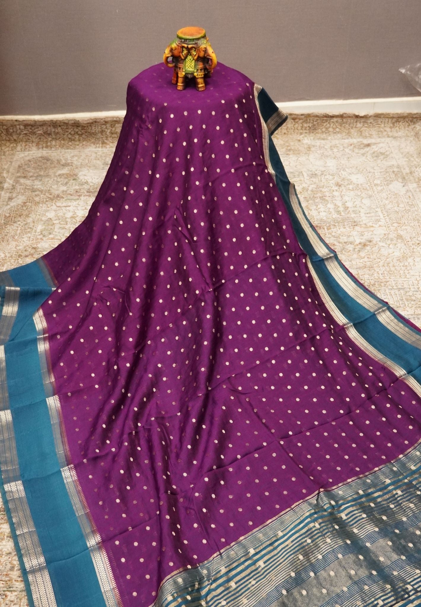 Viscose Saree – Violet with Rich Contrast Border