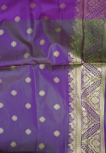 Semi Silk Saree-Grass Green