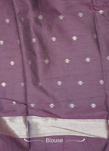Semi Raw Silk Saree - Maroon with Doll Zari