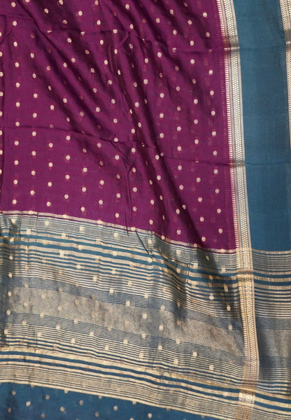 Viscose Saree – Violet with Rich Contrast Border