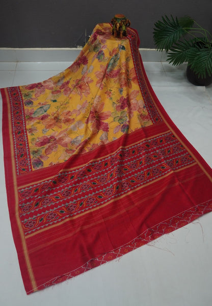 Premium Silk Saree-Yellow