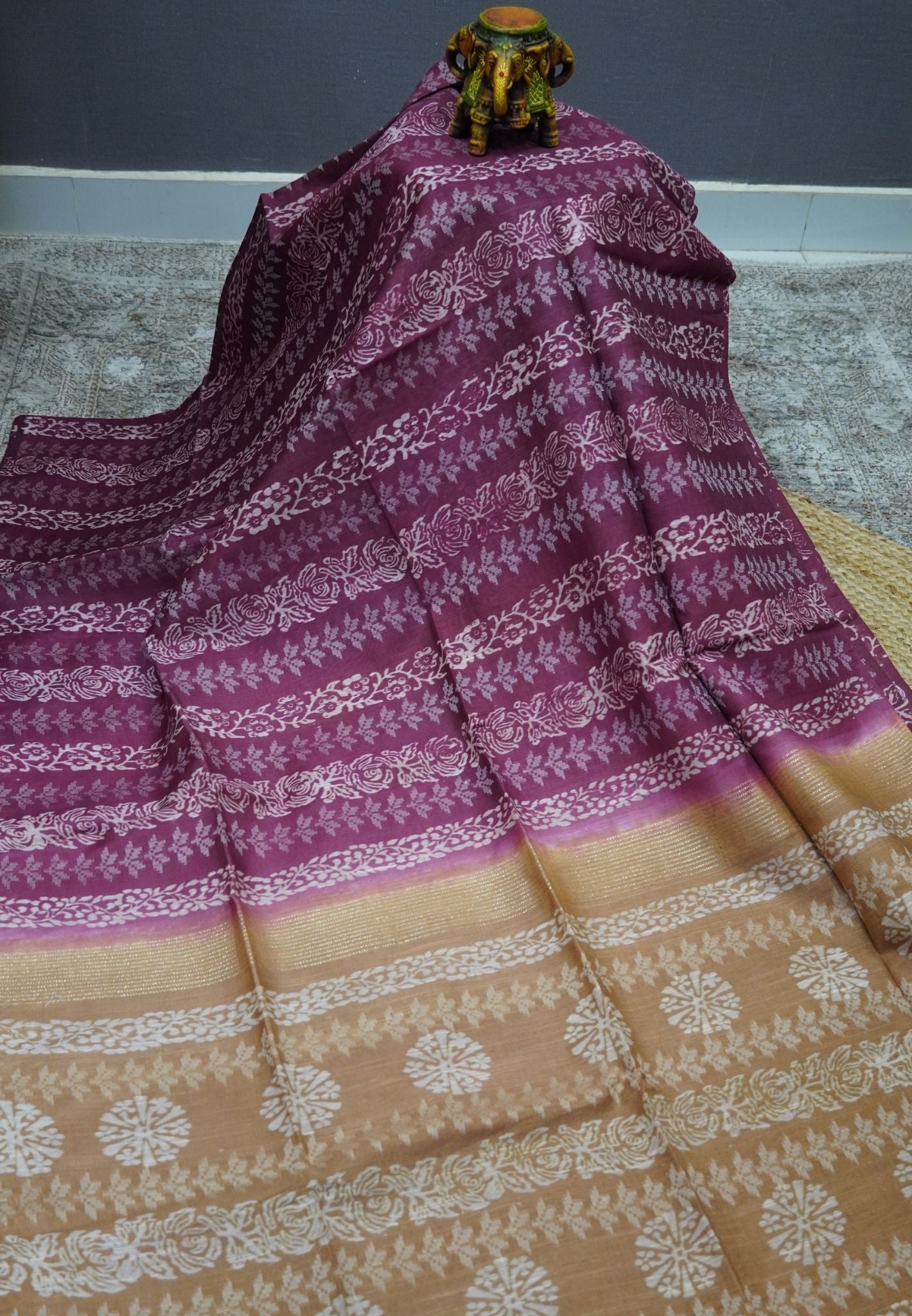 Bhagalpur Cotton Saree-Purple