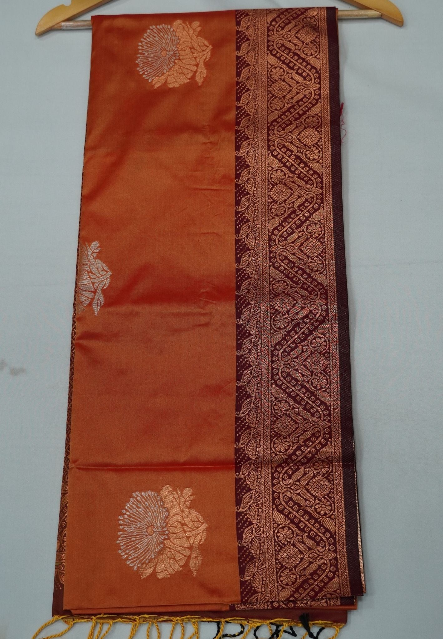 Semi Silk Saree-Golden Orange