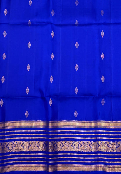 Pure Kanchipuram Silk Saree-Ms Blue in Varisapet Border