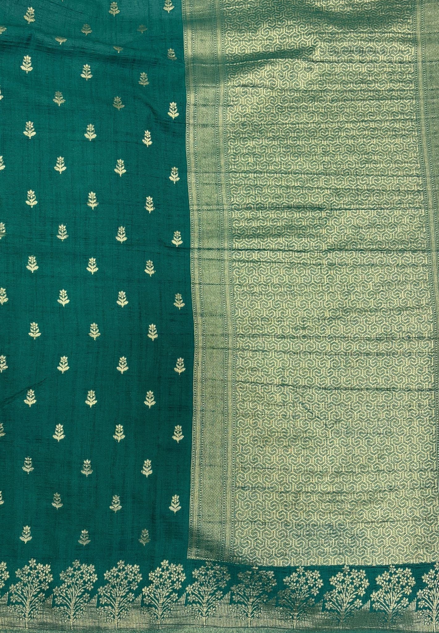 Banarasi Georgette Saree-Pastel Green With Tree Zari Border