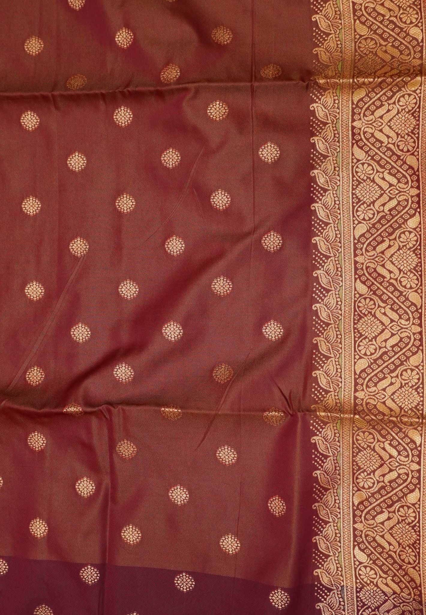 Semi Silk Saree-Golden Orange