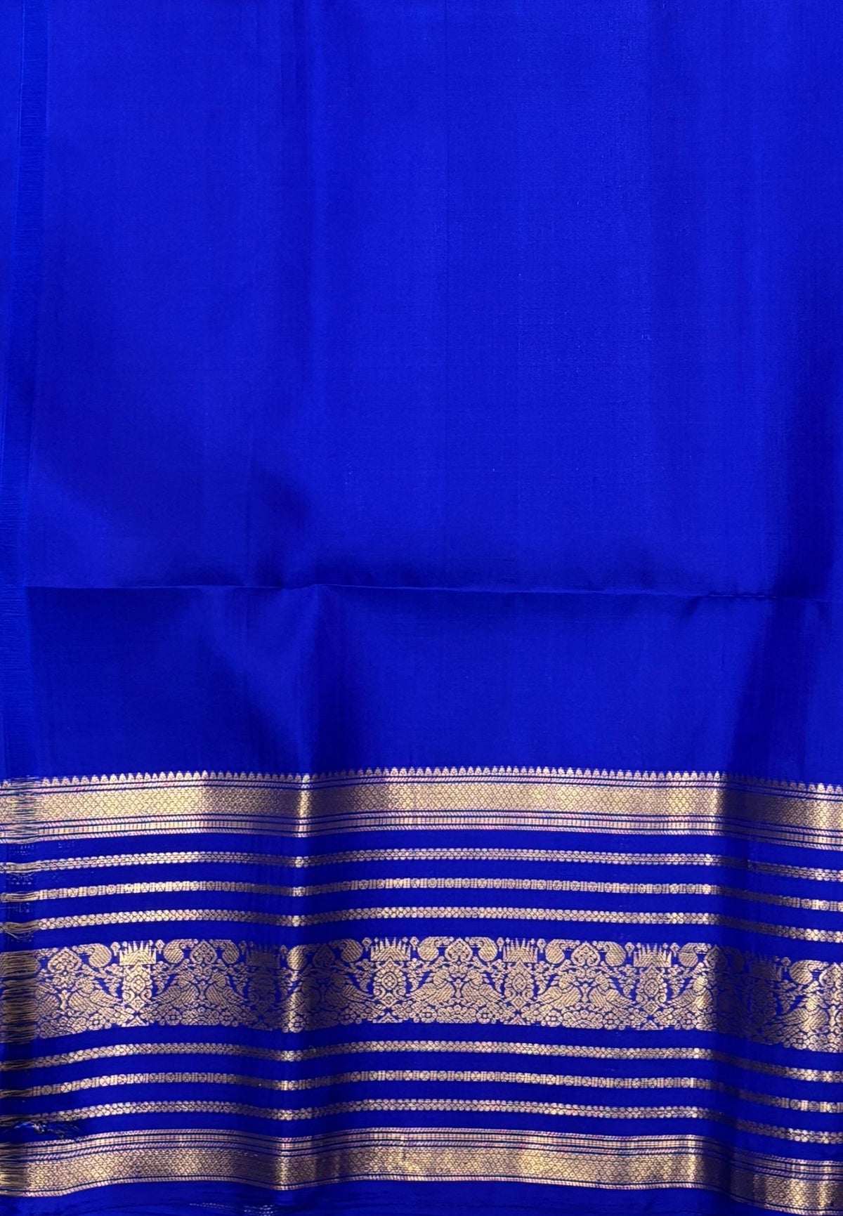 Pure Kanchipuram Silk Saree-Ms Blue in Varisapet Border