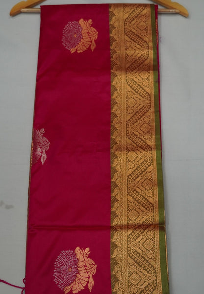Semi Silk Saree-Rani Pink